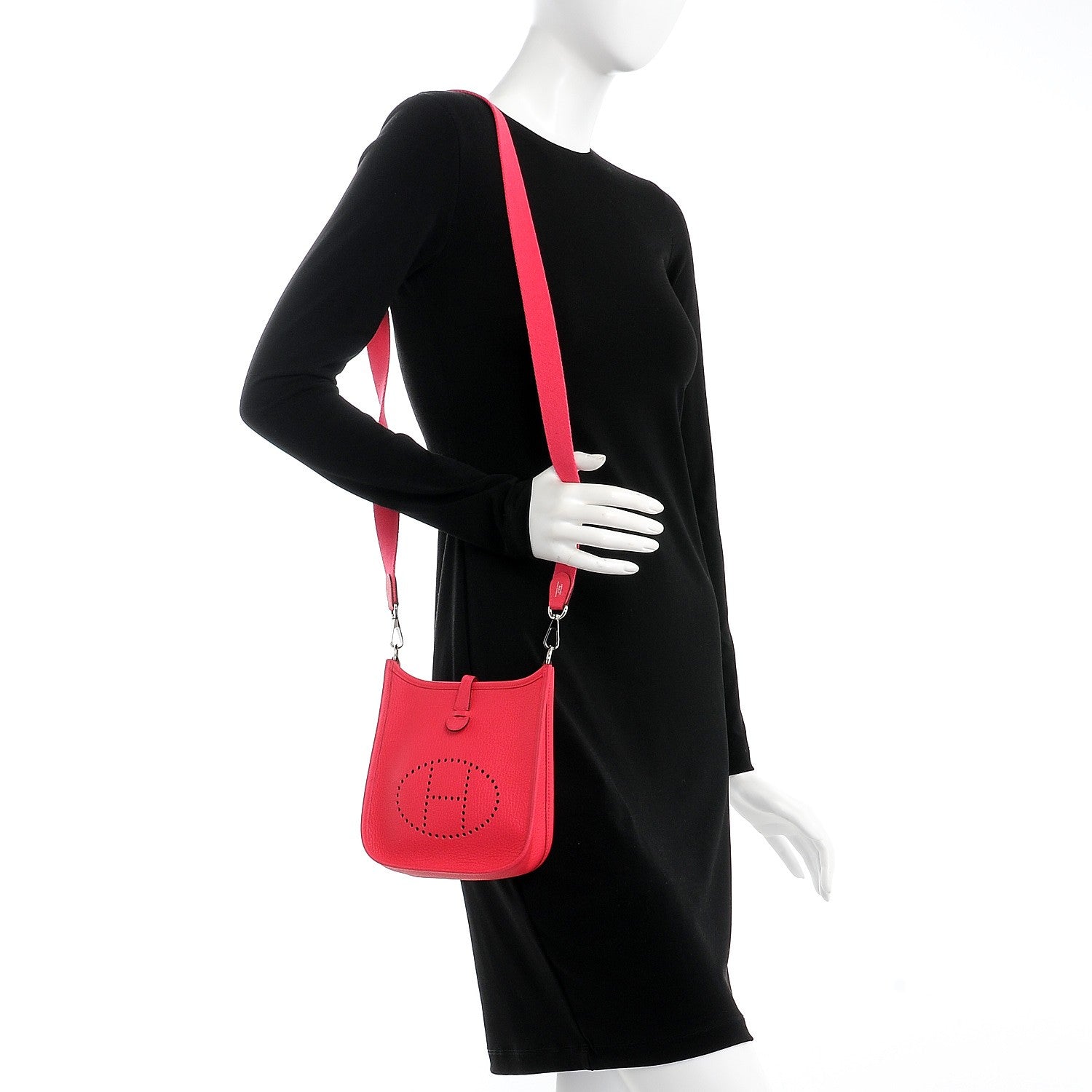 Hermes Taurillon Clemence Evelyne TPM Rose Extreme 2 of 7