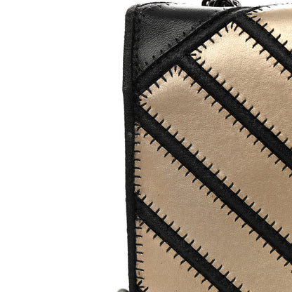Chanel Lambskin Grosgrain Chevron Quilted Small Couture Flap Black Gold 18 of 18