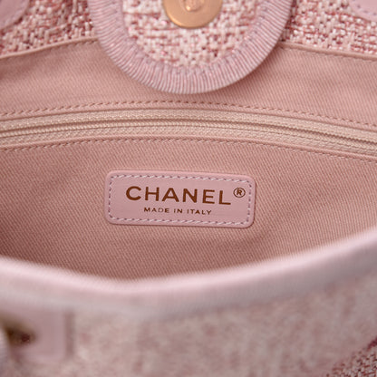 Chanel Woven Straw Raffia Mini Deauville Tote Pink 8 of 9