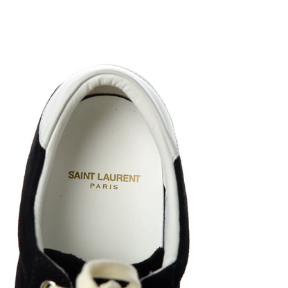 Saint Laurent Distressed Suede Womens Court Classic Sneakers 39 Black 6 of 9