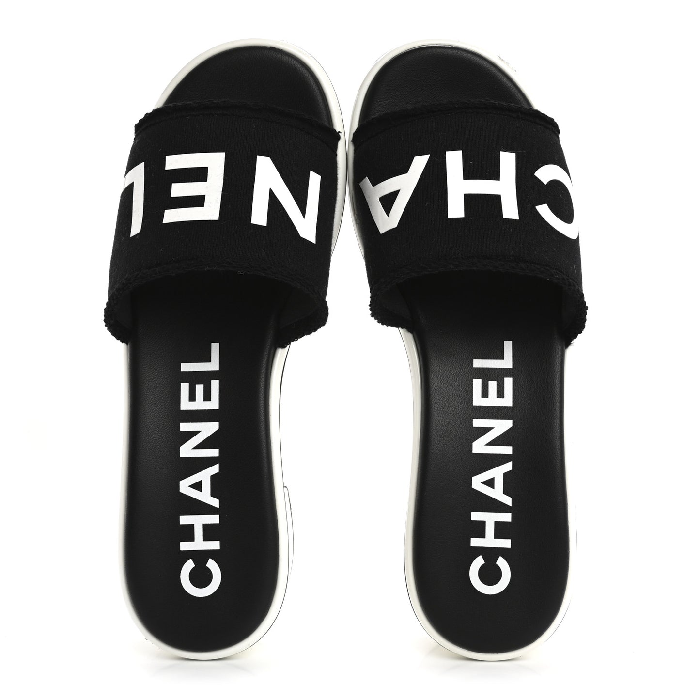 Cotton Logo Mule Sandals 39.5 Black White