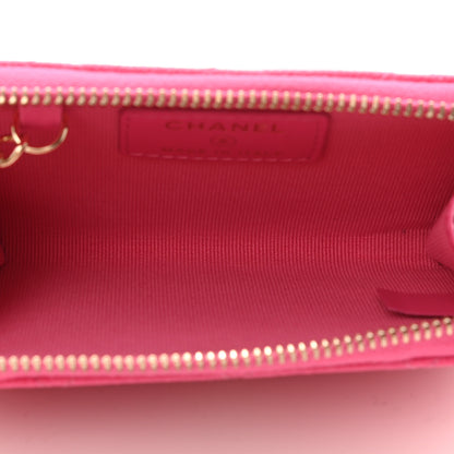 Chanel Caviar Quilted Zipped Key Holder Case Pink 4 of 7