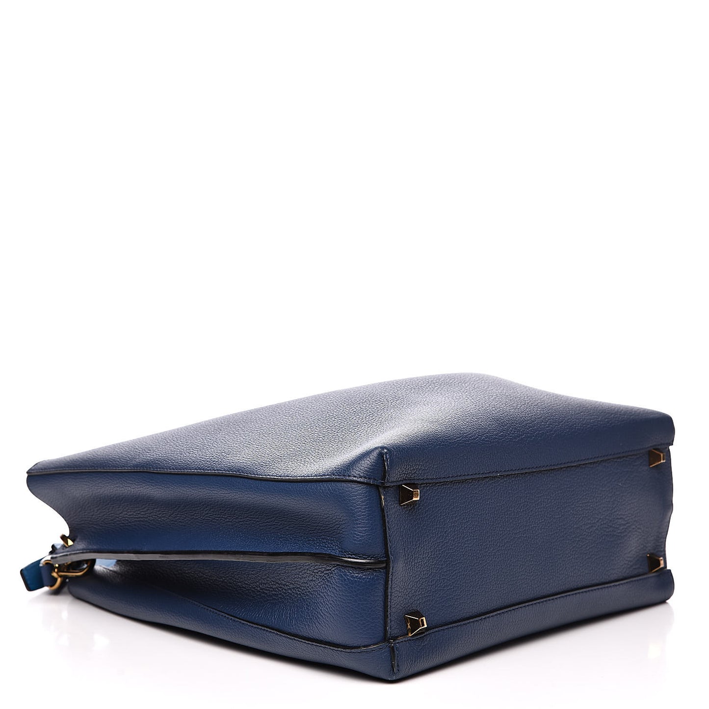 Grained Calfskin Large Milla Hobo Navy Blue