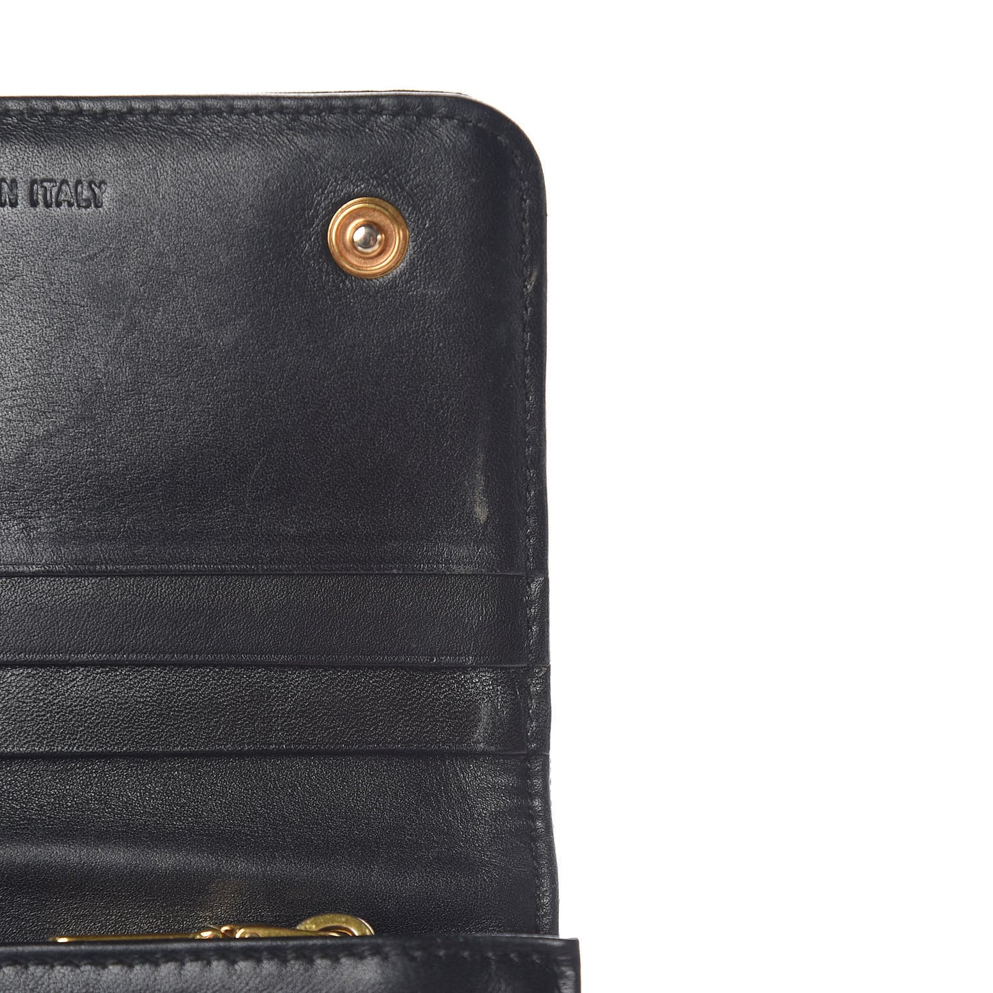 Tessuto Nylon Pietre Jeweled Flap Wallet Black