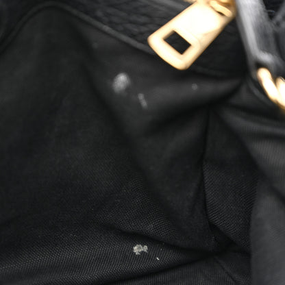Gucci Pebbled Calfskin Medium Bamboo Shopper Tote Black 12 of 20