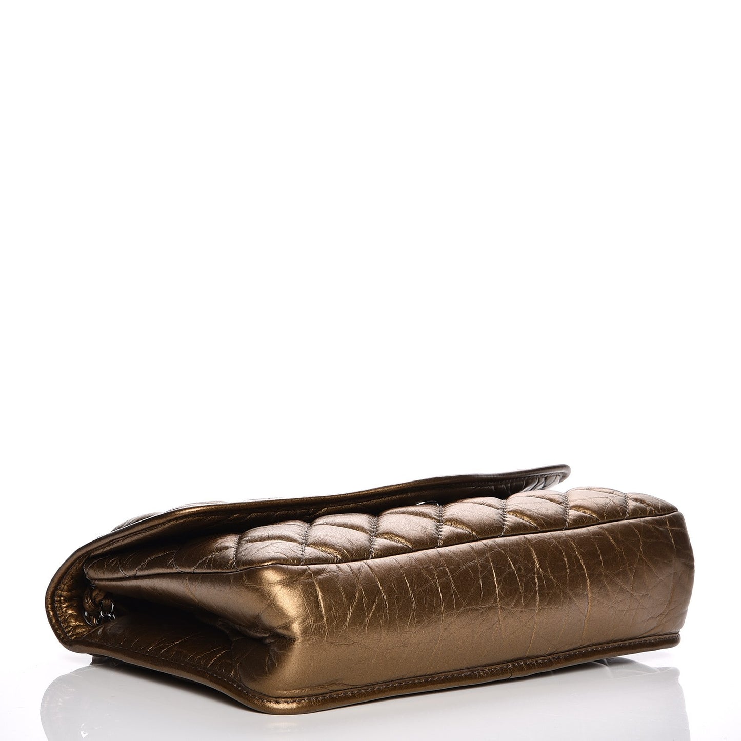Aged Calfskin Quilted Vintage Ligne Flap Bronze
