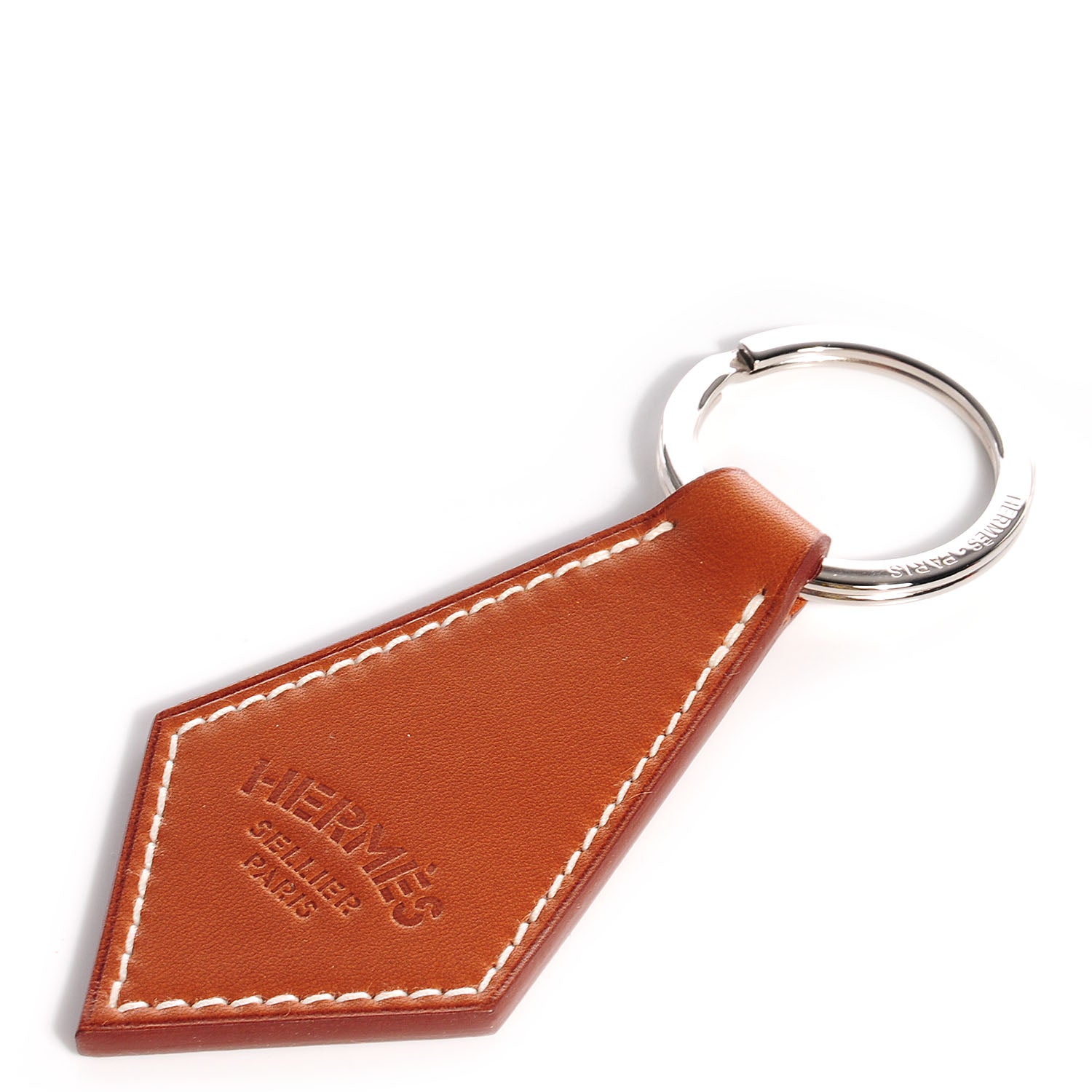 Hermes Fauve Barenia and Palladium Key Ring 1 of 5