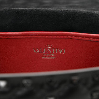 Valentino Garavani Calfskin Tonal Rockstud Spike Convertible Shoulder Bag Black 6 of 9