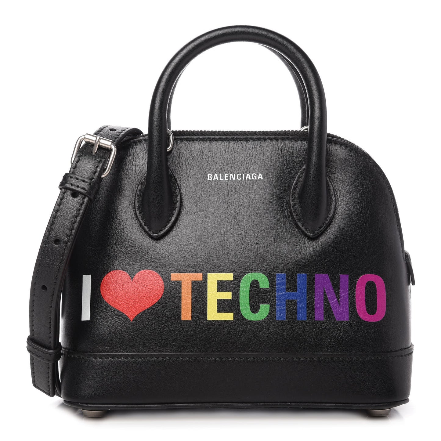 Calfskin I Love Techno XXS Ville Top Handle Bag Black Multicolor