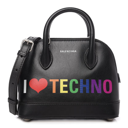 Balenciaga Calfskin I Love Techno XXS Ville Top Handle Bag Black Multicolor 1 of 9