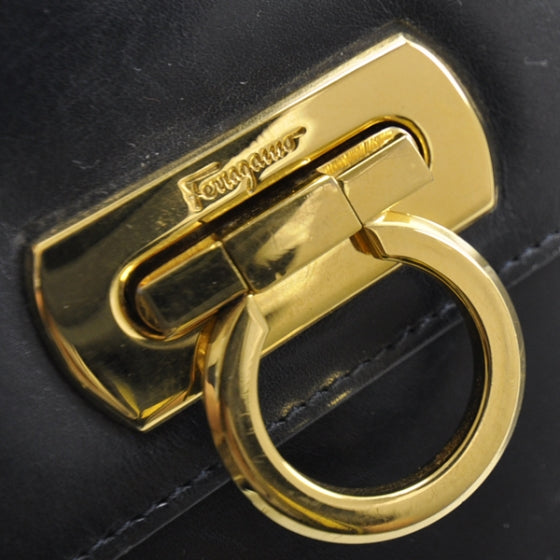 FASHIONPHILE SALVATOREFERRAGAMOLeatherGancioShoulderBagBlack 1 of 1