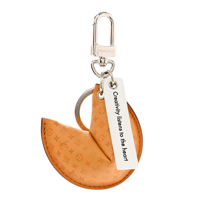 Louis Vuitton Calfskin Monogram Printed LV Fortune Cookie Bag Charm Key Holder Brown 1 of 5