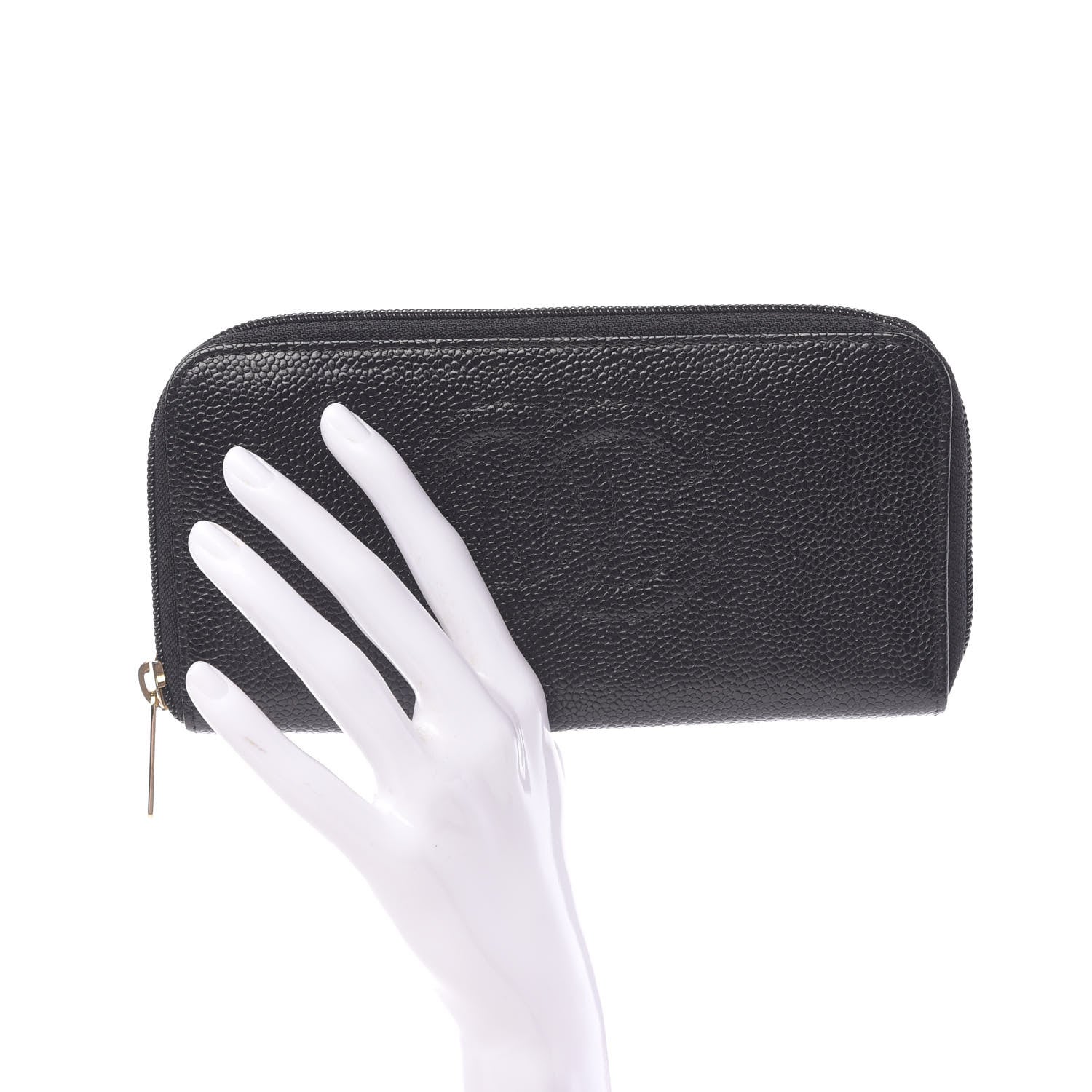 Chanel Caviar Timeless CC Large Gusset Zip Around Wallet Black 2 of 8