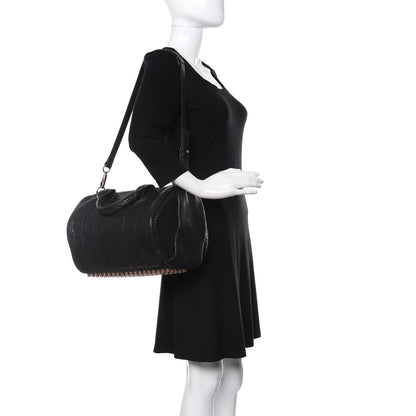 Alexander Wang Pebbled Lambskin Rocco Black Rose Gold Hardware 2 of 9