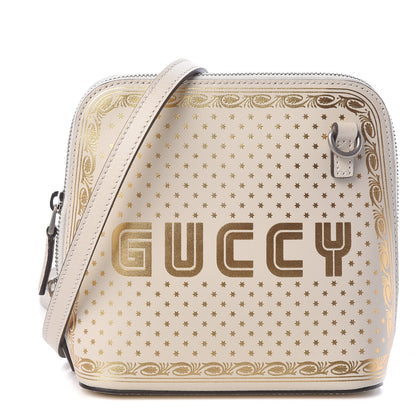 Gucci X SEGA Calfskin GUCCY Stars Mini Dome Shoulder Bag Mystic White Gold 1 of 9
