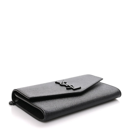 Saint Laurent Grain de Poudre Uptown Chain Wallet Black 5 of 11