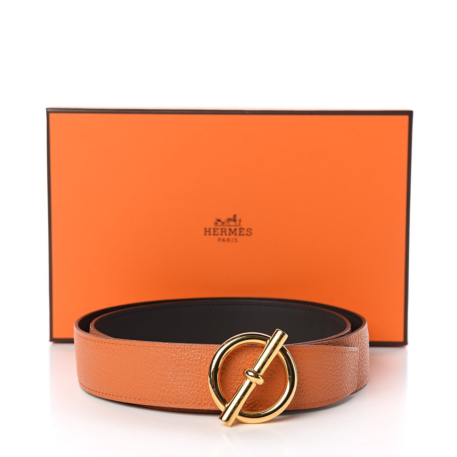 Hermes Chamonix Togo Reversible Glenan 32mm Belt 90 Black Potiron 8 of 8
