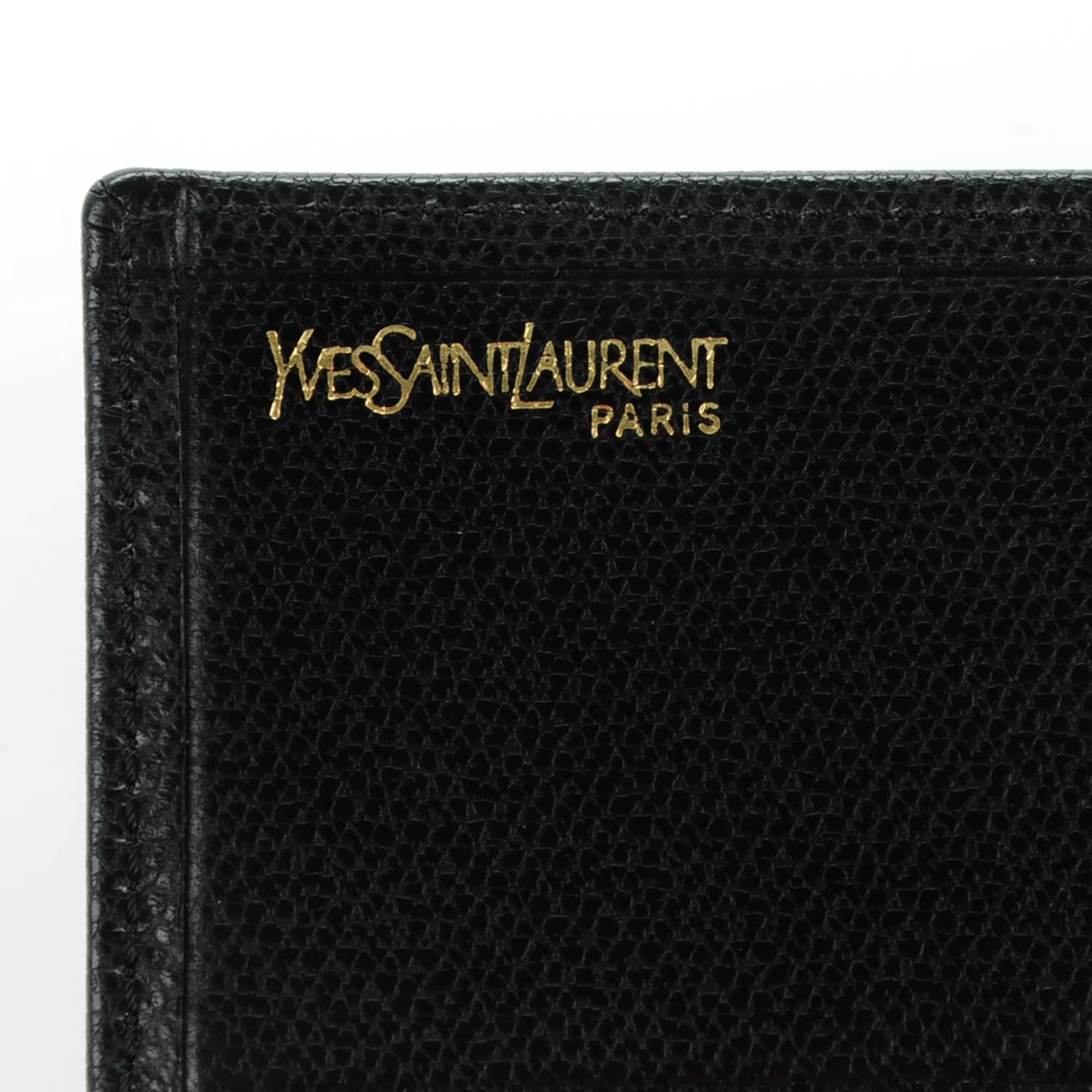 Saint Laurent Vintage Textured Calfskin Continental Flap Wallet Black 6 of 7