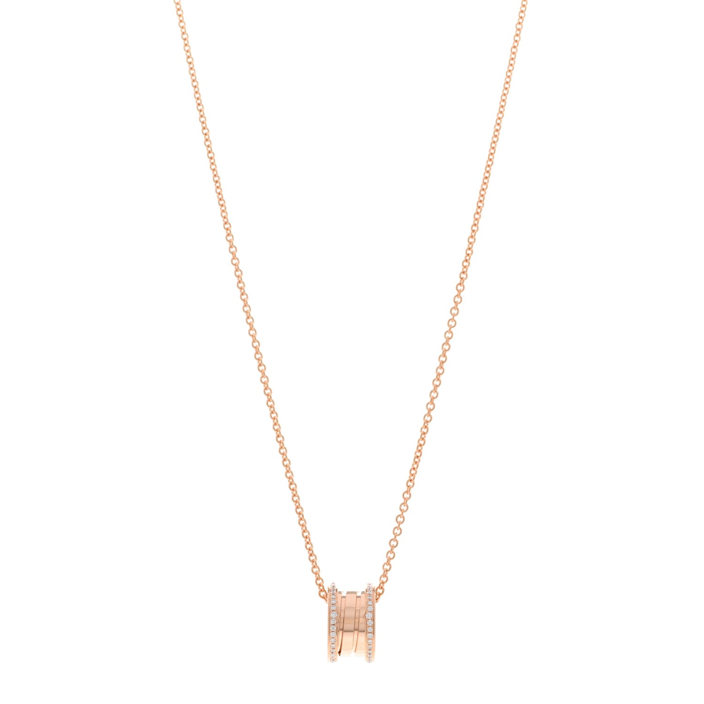 18K Rose Gold Diamond B.Zero1 Pendant Necklace