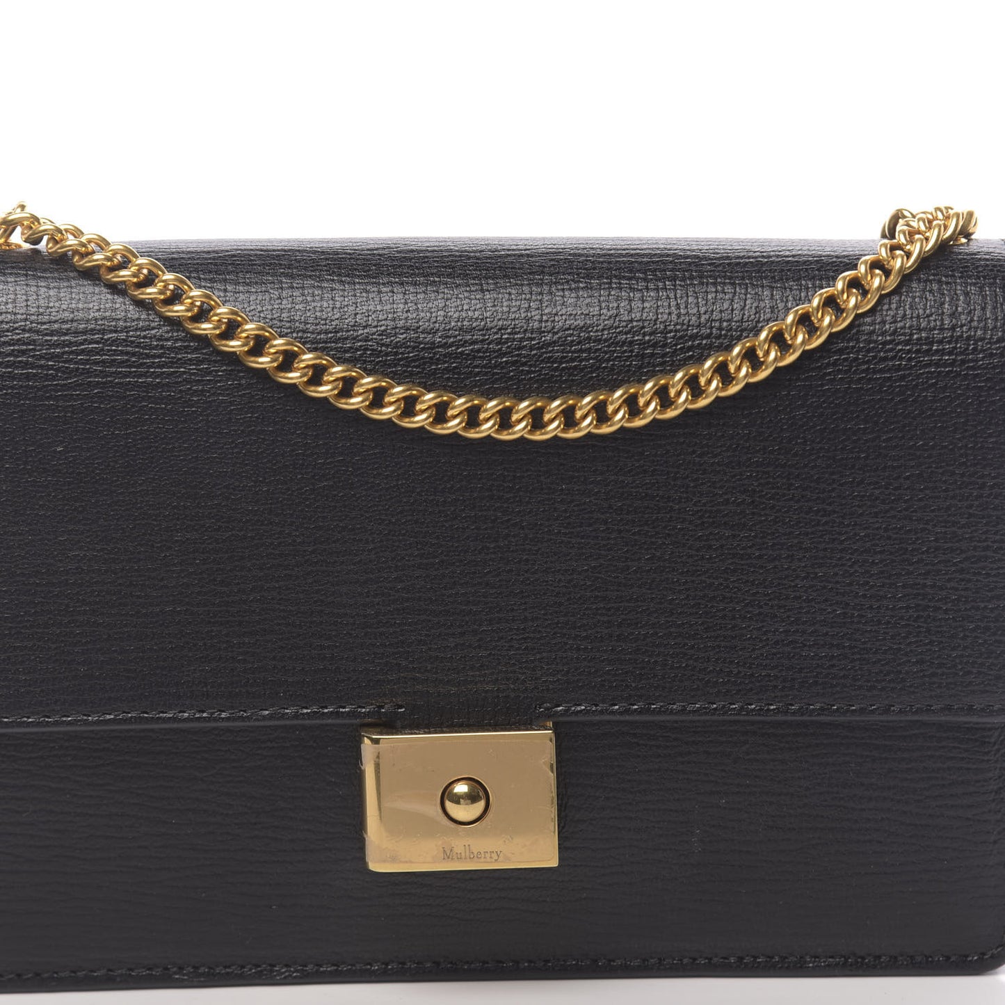Small Classic Grain Cheyne Clutch Black