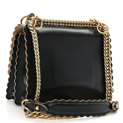 Fendi Vitello Liberty Scalloped Studded Small Kan I Shoulder Bag Black 2 of 13