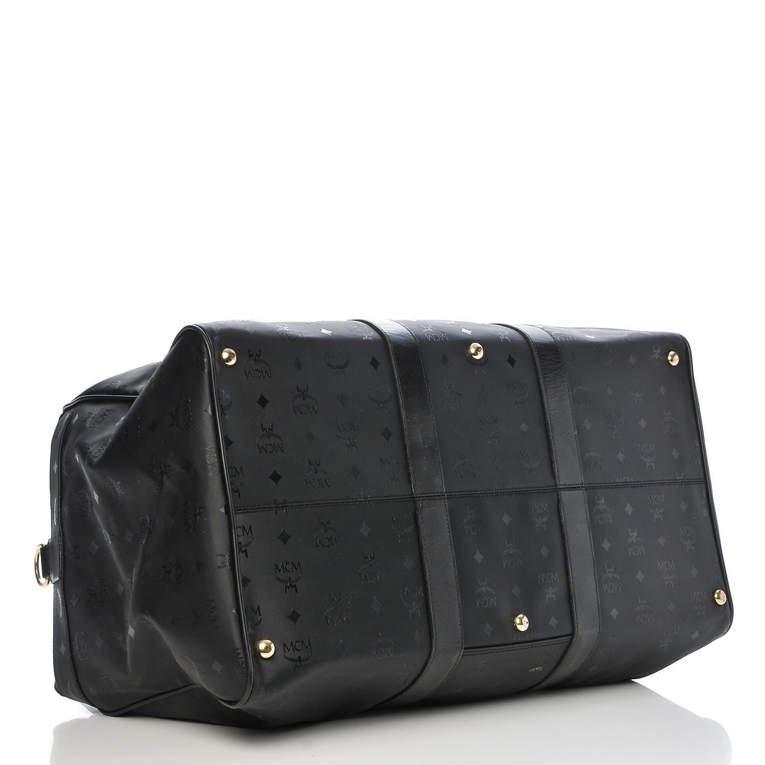 MCM Monogram Coated Canvas Weekender Black 4 of 11