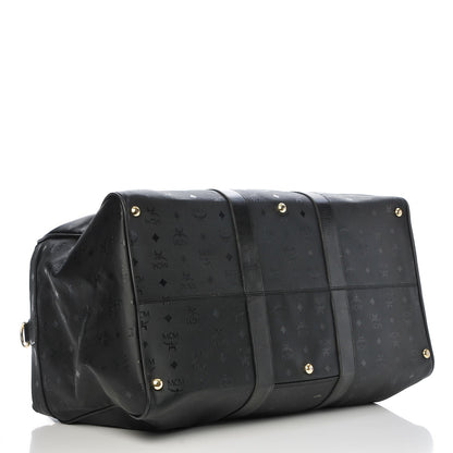 MCM Monogram Coated Canvas Weekender Black 4 of 11