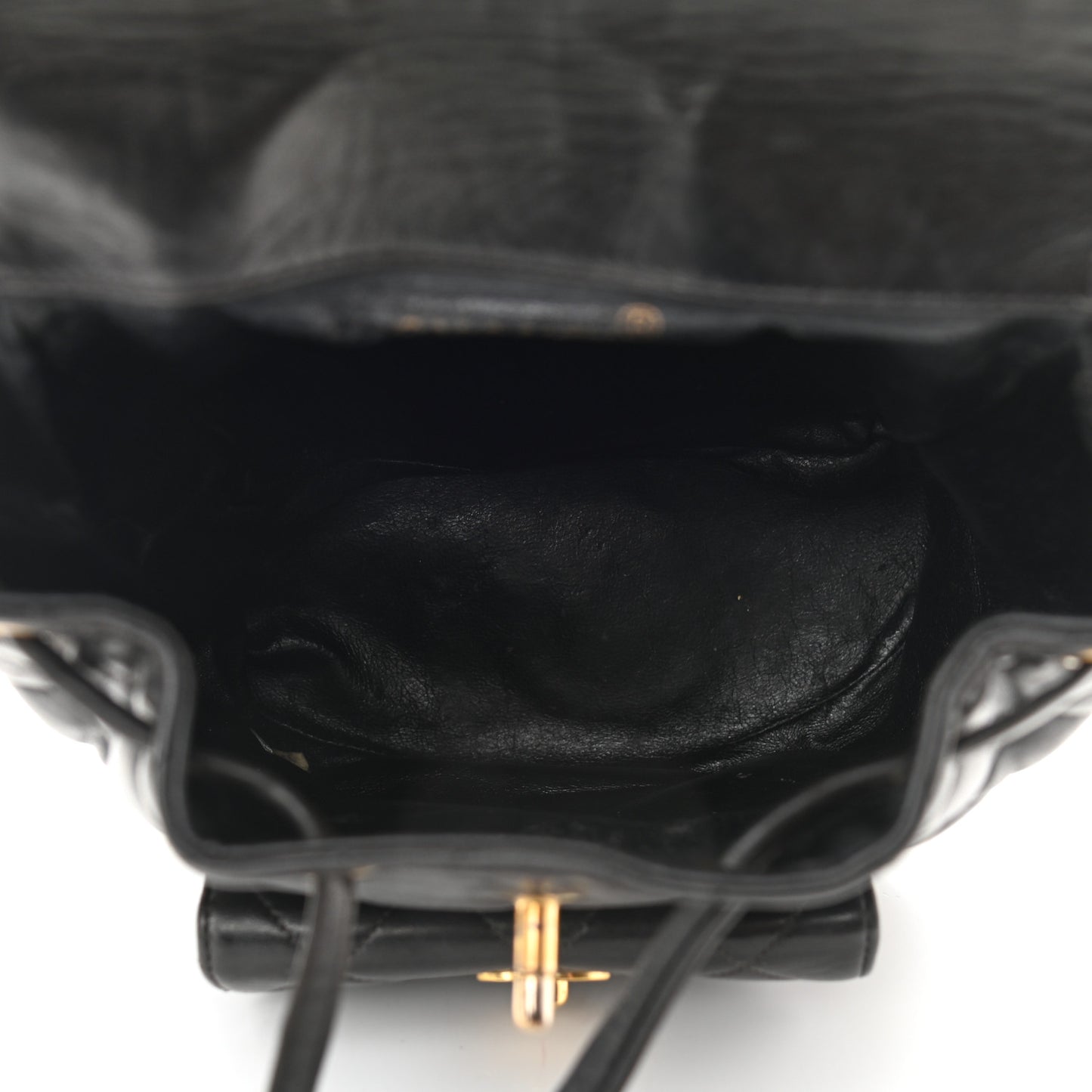 Lambskin Quilted Backpack Black