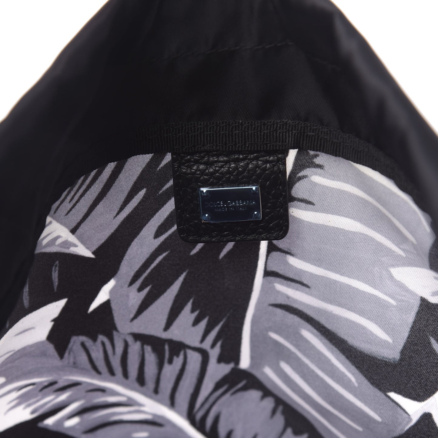 Nylon Printed Drawstring Backpack Black