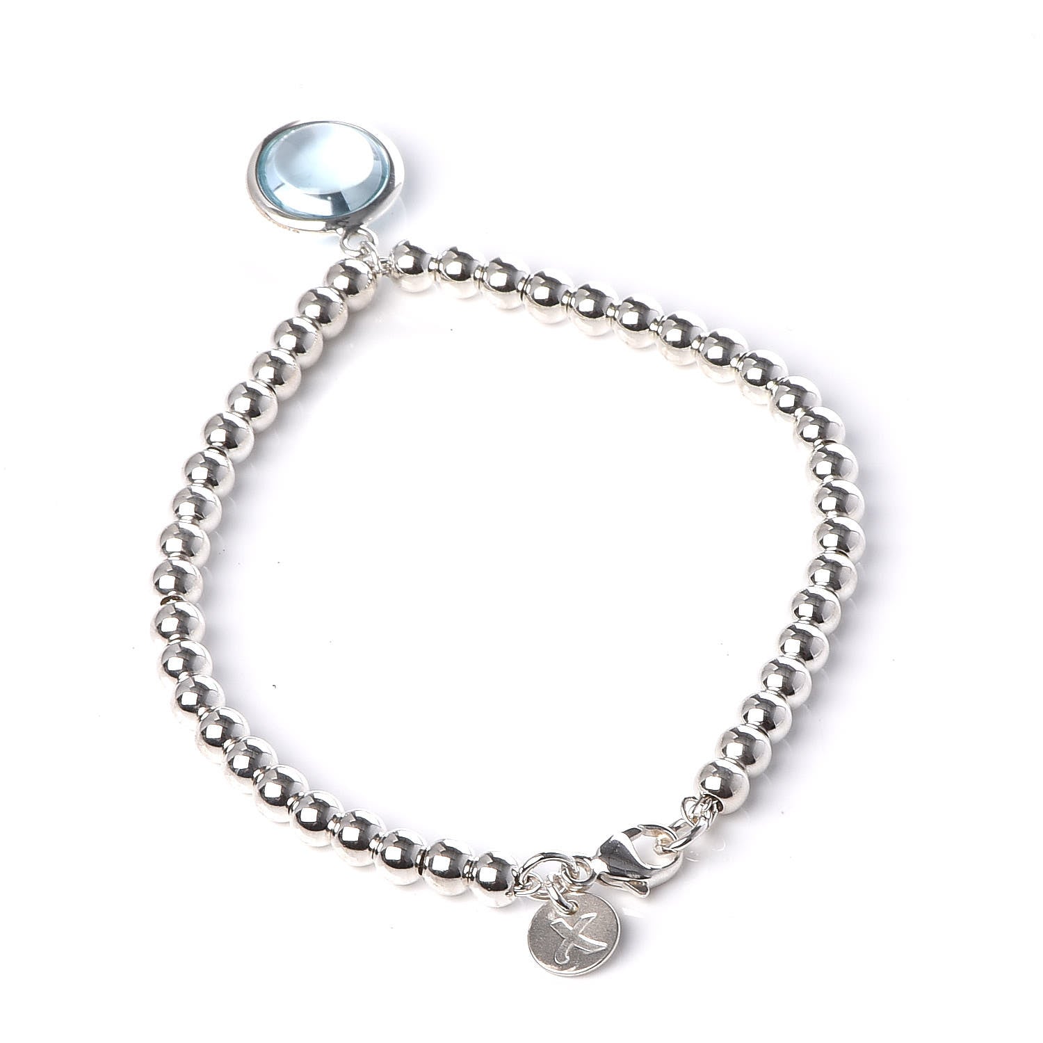 Tiffany Sterling Silver Blue Topaz Paloma's Sugar Stacks Beaded Bracelet 3 of 5