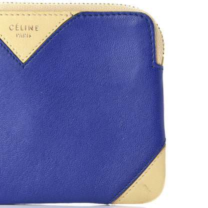 Celine Lambskin Bi-Color Coeur Coin Card Case Blue Beige 12 of 12
