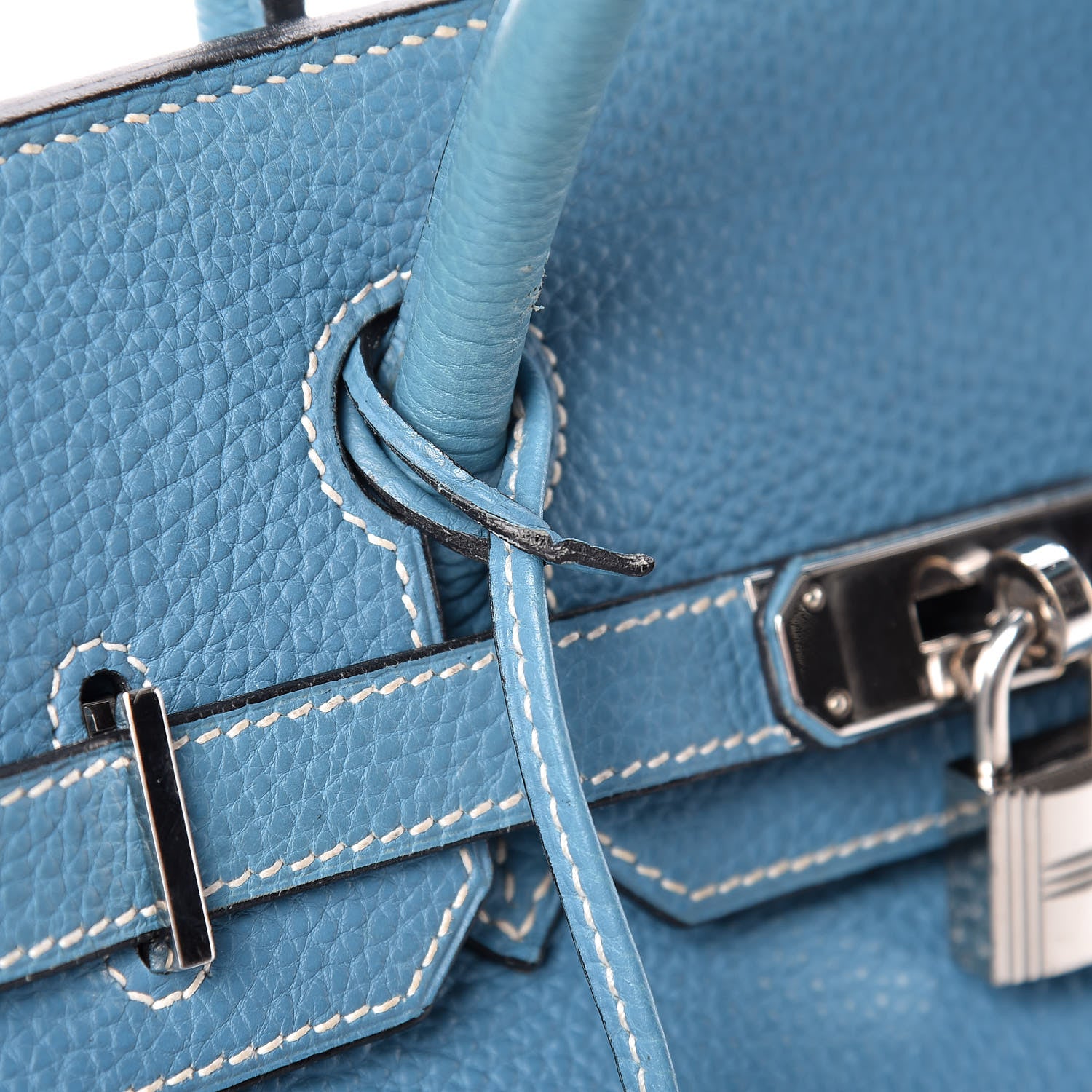Hermes Taurillon Clemence Birkin 30 Blue Jean 39 of 51