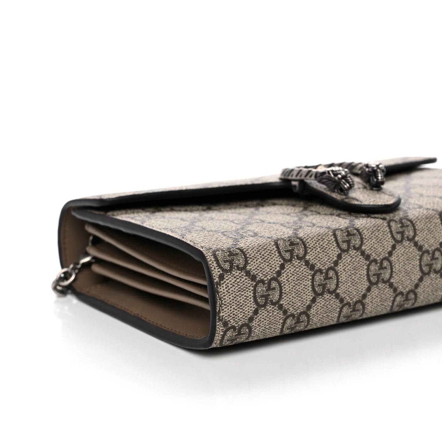 GG Supreme Monogram Mini Dionysus Chain Wallet Beige Taupe