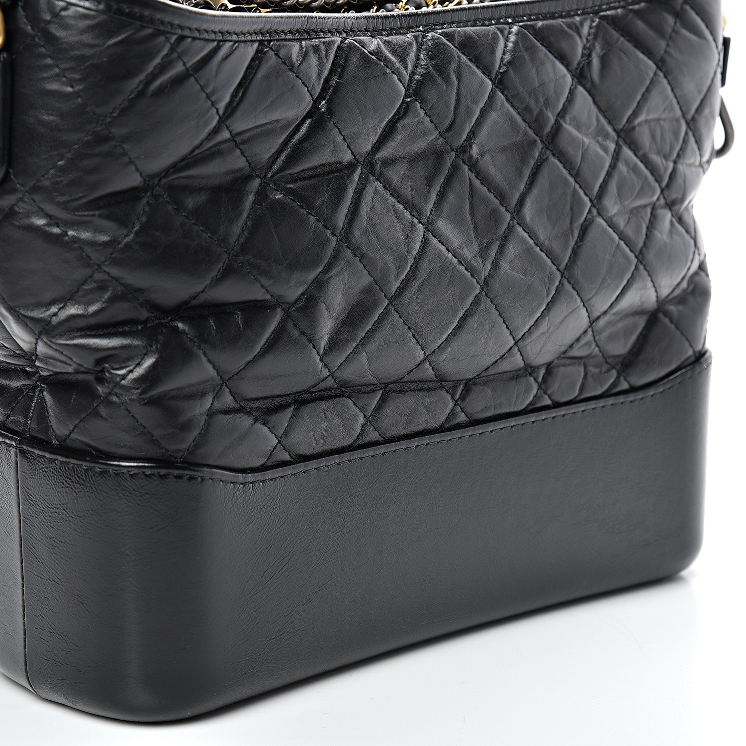 Chanel Aged Calfskin Quilted Medium Gabrielle Hobo Black 11 of 14