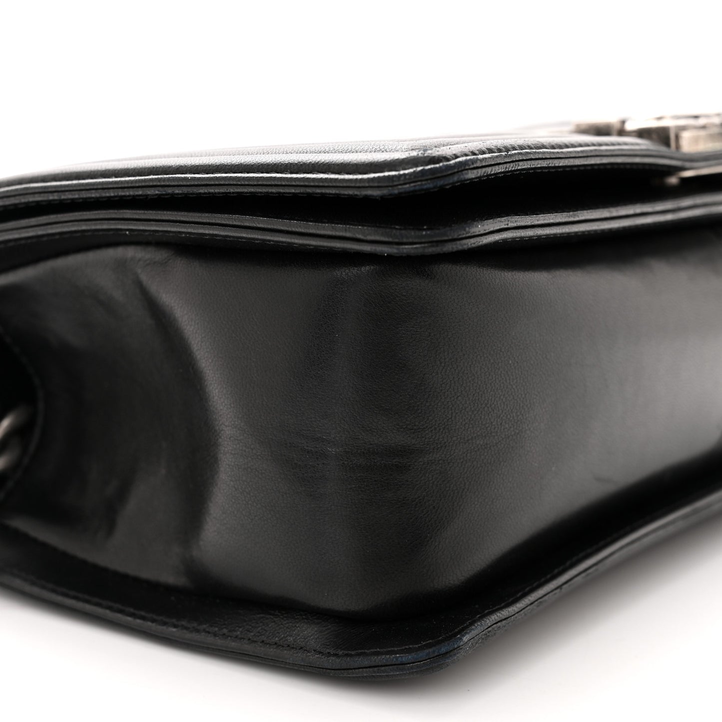 Lambskin Quilted Medium Boy Flap Black