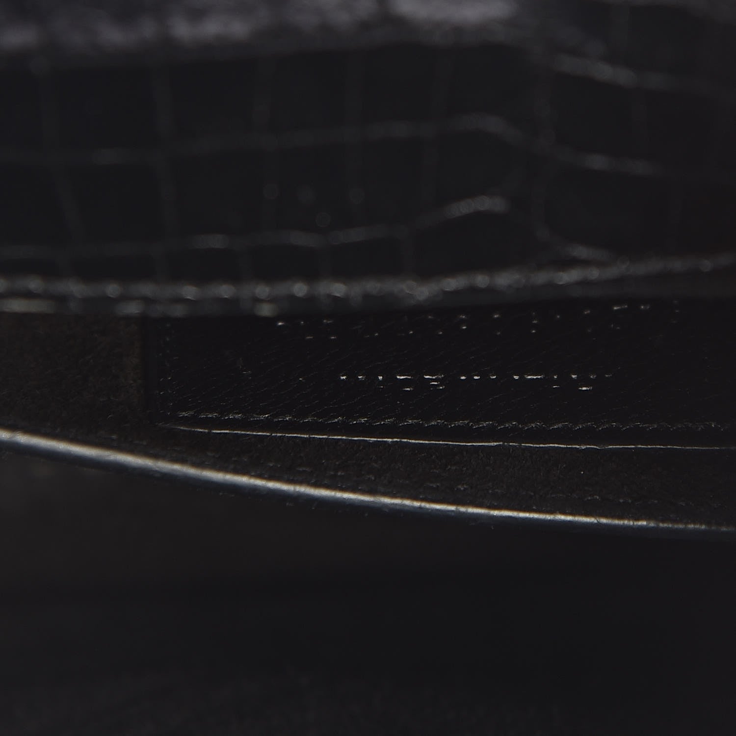 Saint Laurent Calfskin Crocodile Embossed Medium Monogram Sunset Black 7 of 11