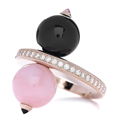 Cartier 18K Pink Gold Diamond Onyx Pink Opal Sapphire Evasions Joaillieres Ring 52 6 3 of 6