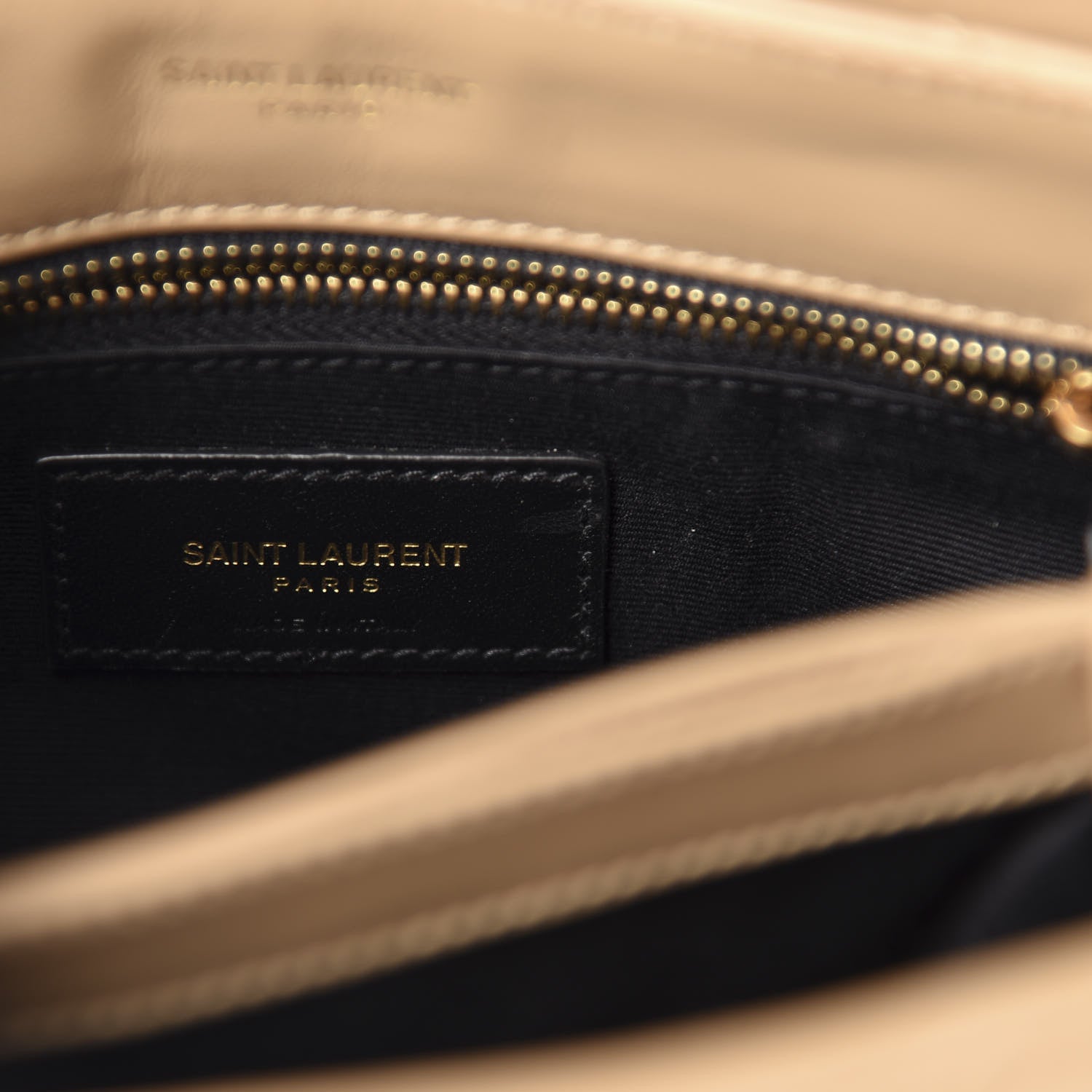 Saint Laurent Calfskin Y Quilted Monogram Toy Loulou Crossbody Bag Latte 7 of 11