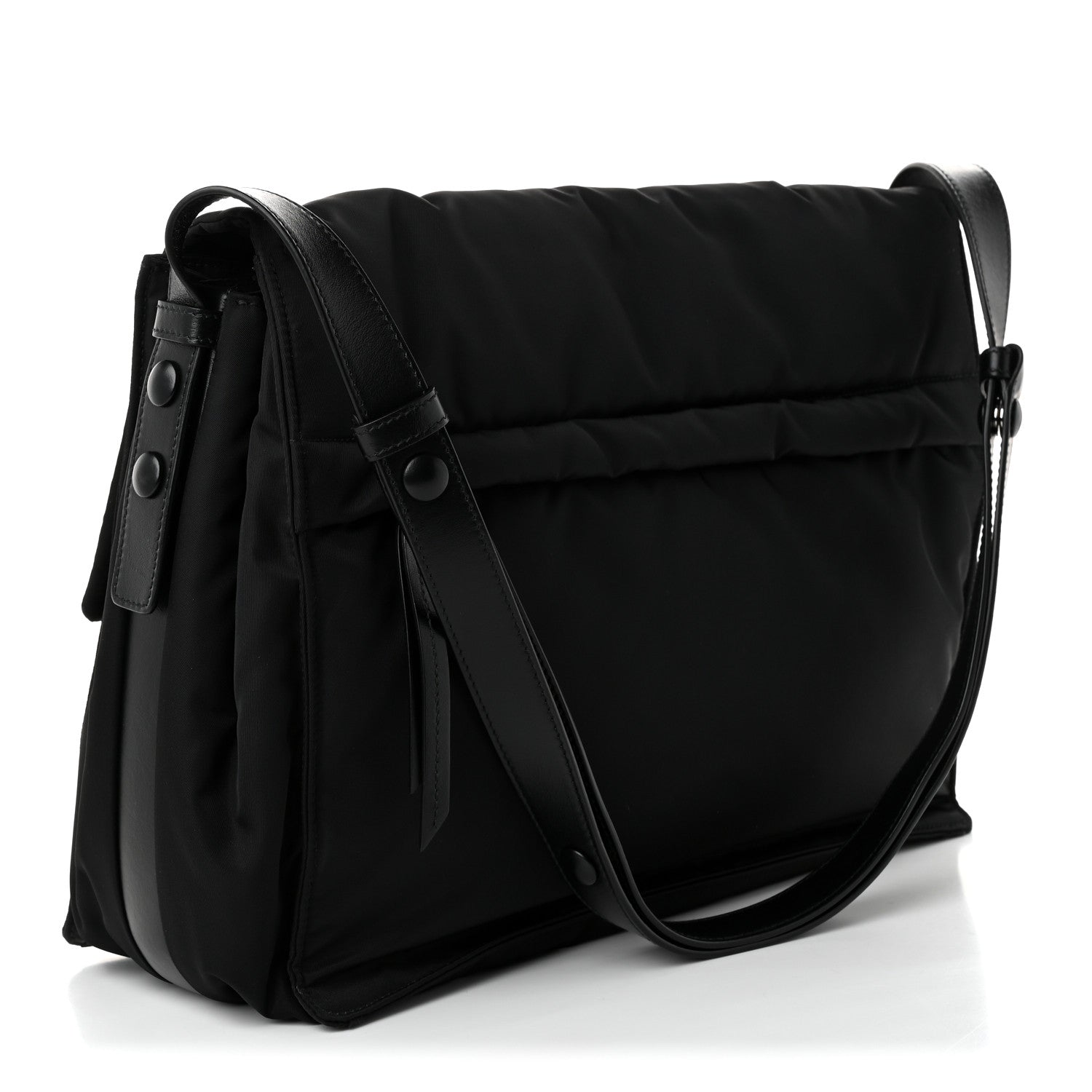 Prada Re-Nylon Vitello Padded Large Flap Shoulder Bag Black 3 of 9