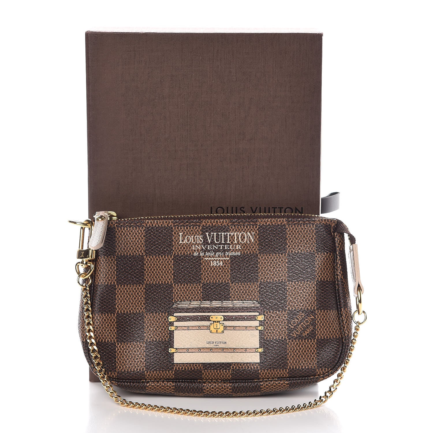 Louis Vuitton Damier Ebene Trunks and Locks Mini Pochette Accessories 7 of 7