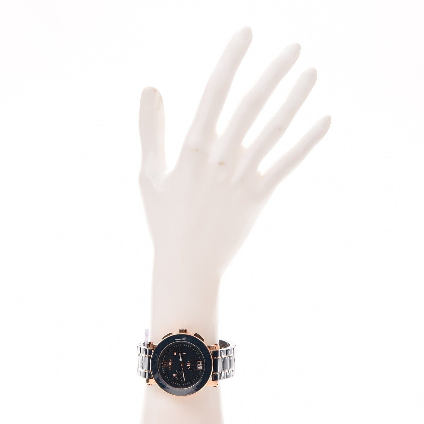 Stainless Steel Ceramic 38mm Chronograph Quartz Watch Blue