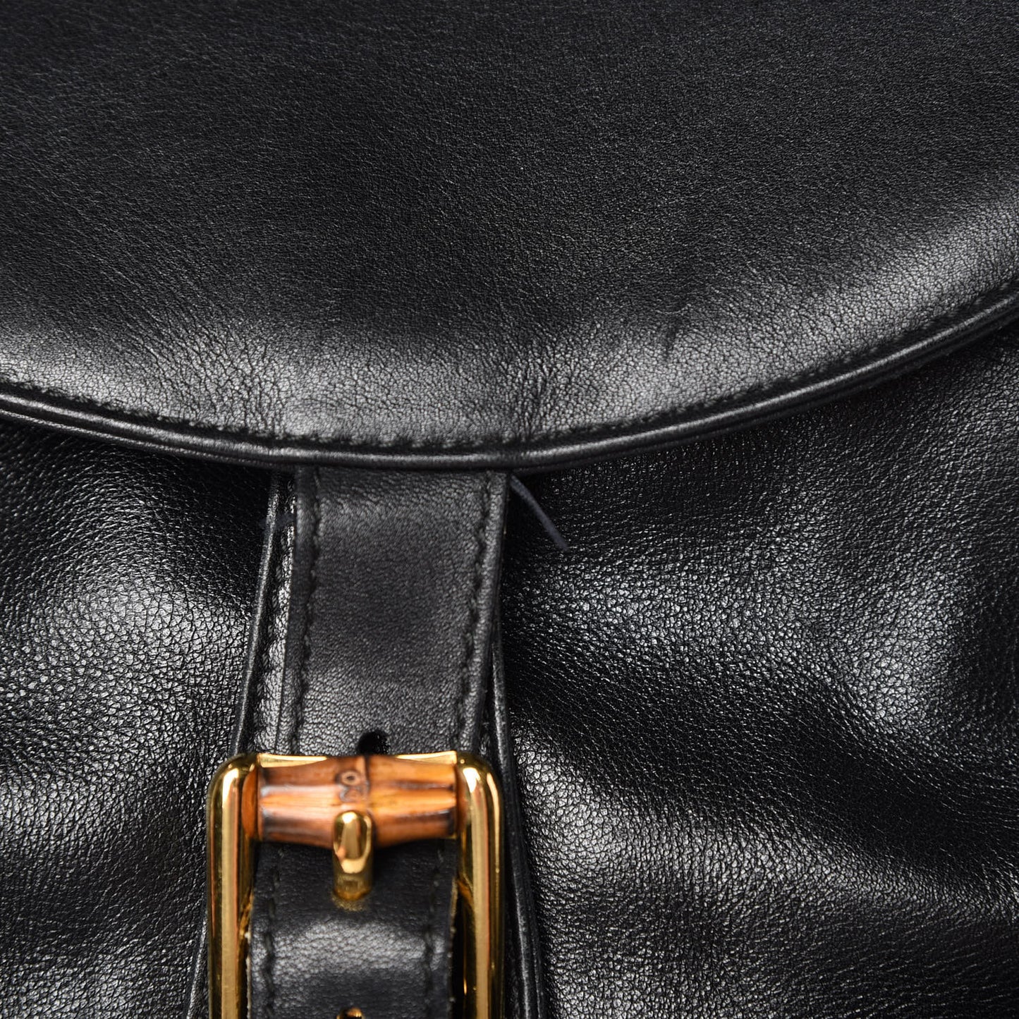 Calfskin Bamboo Backpack Black