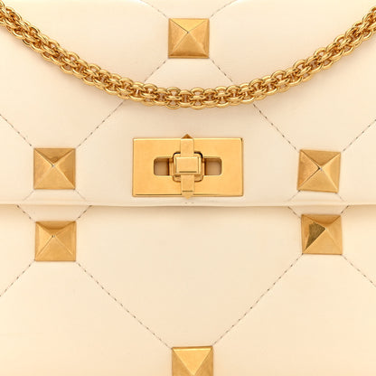 Valentino Garavani Nappa Large Roman Stud Shoulder Bag Ivory 7 of 11