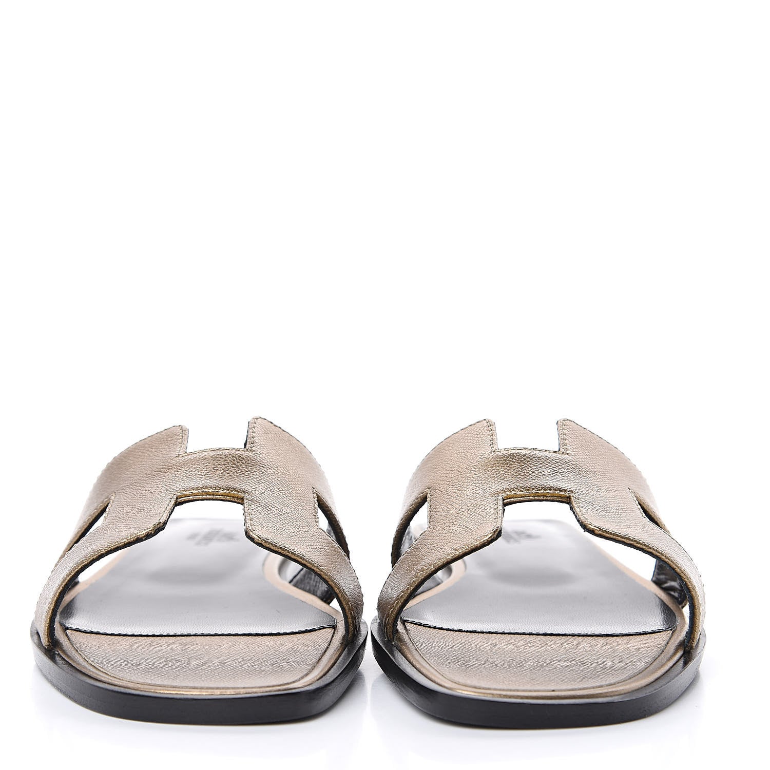 Hermes Metallic Epsom Oran Sandals 36 Vert Bronze 2 of 8