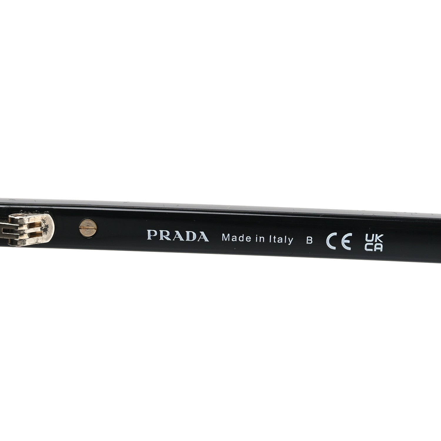 Prada Acetate Iconic Metal Plaque Sunglasses SPR B15 Black 5 of 7