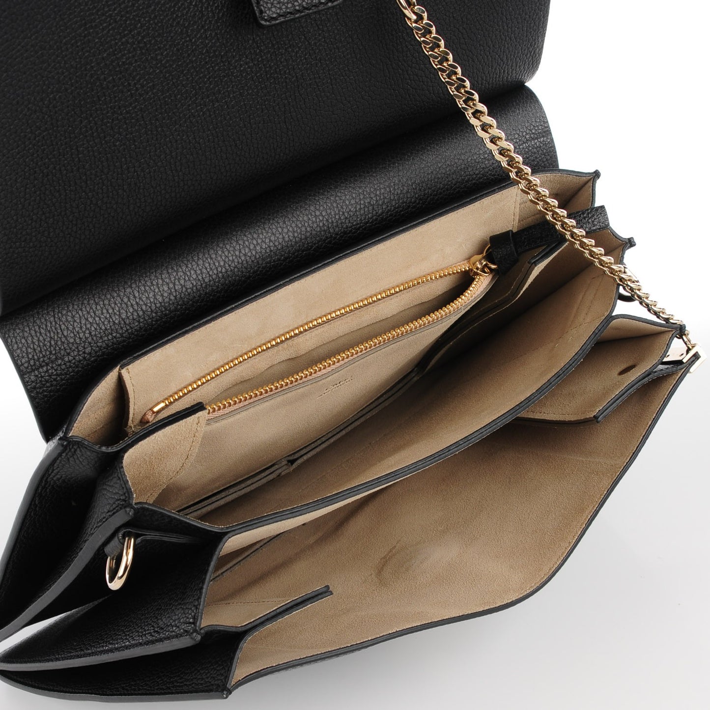 Suede Calfskin Medium Faye Shoulder Bag Black