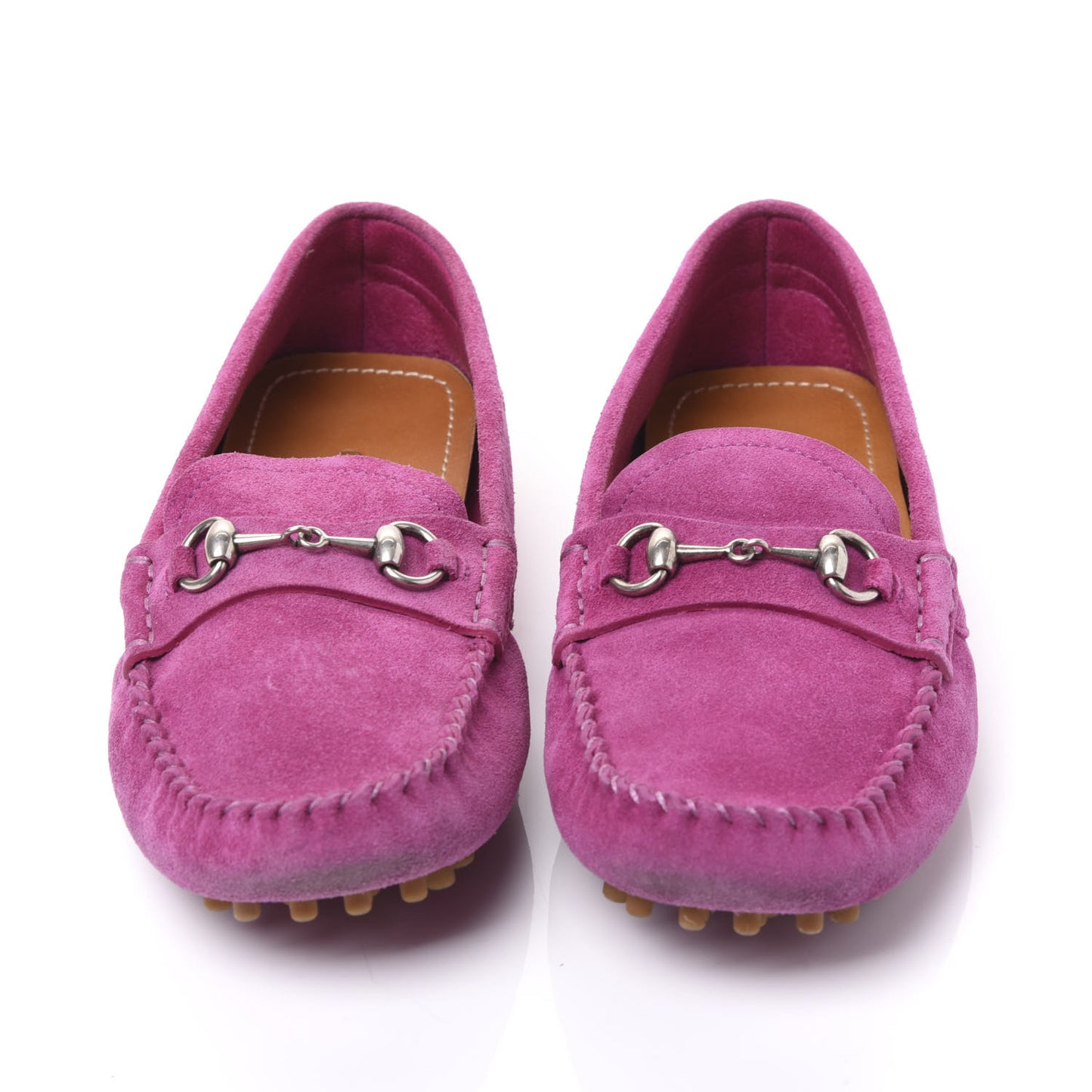 Suede Womens Horsebit Driver Loafer 35.5 New Rosette
