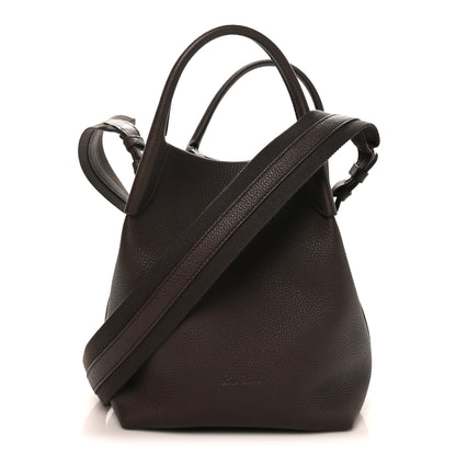 Loro Piana Grained Calfskin Small Bale Bag Dark Brown 1 of 10