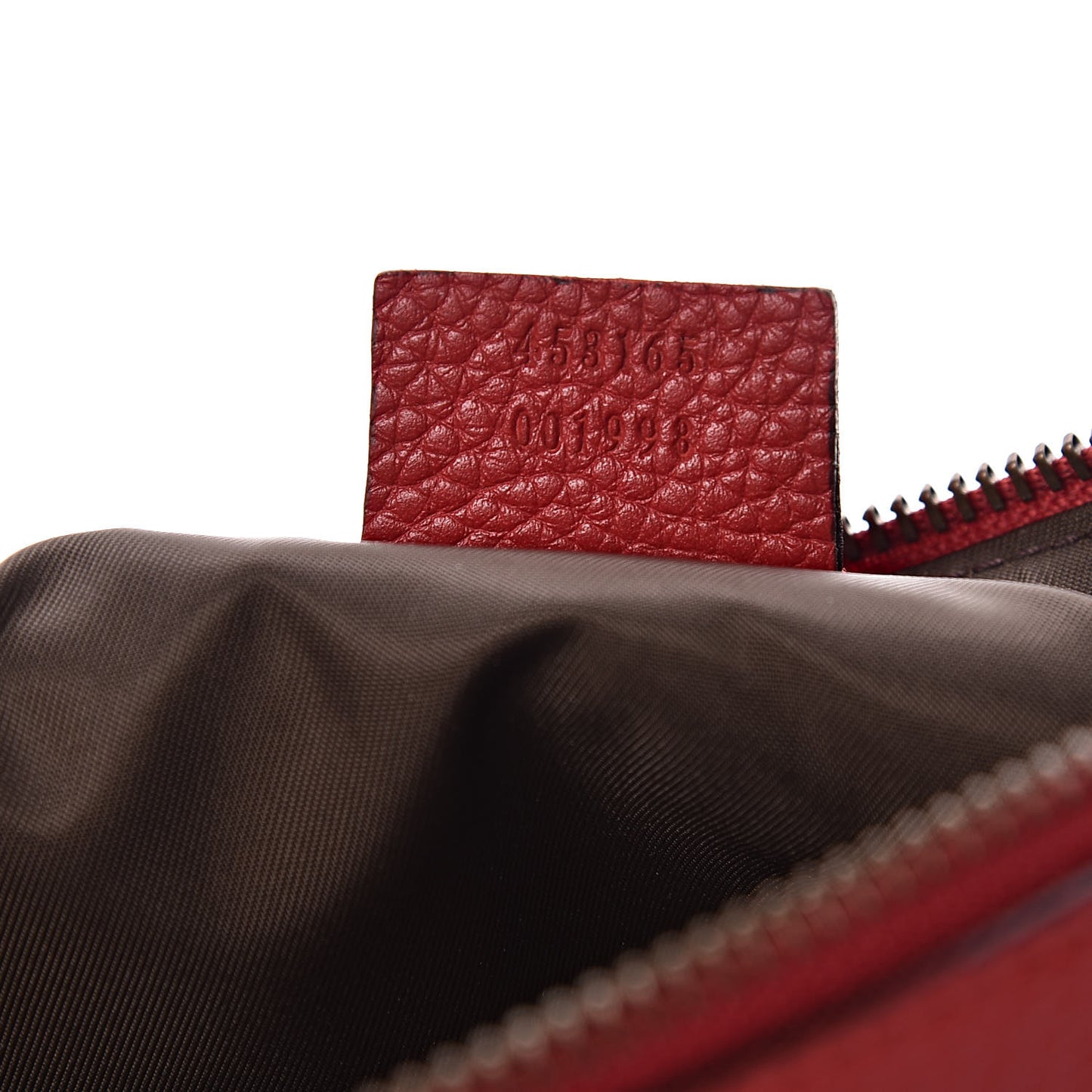 Pebbled Calfskin Animalier Tiger Zip Pouch Red