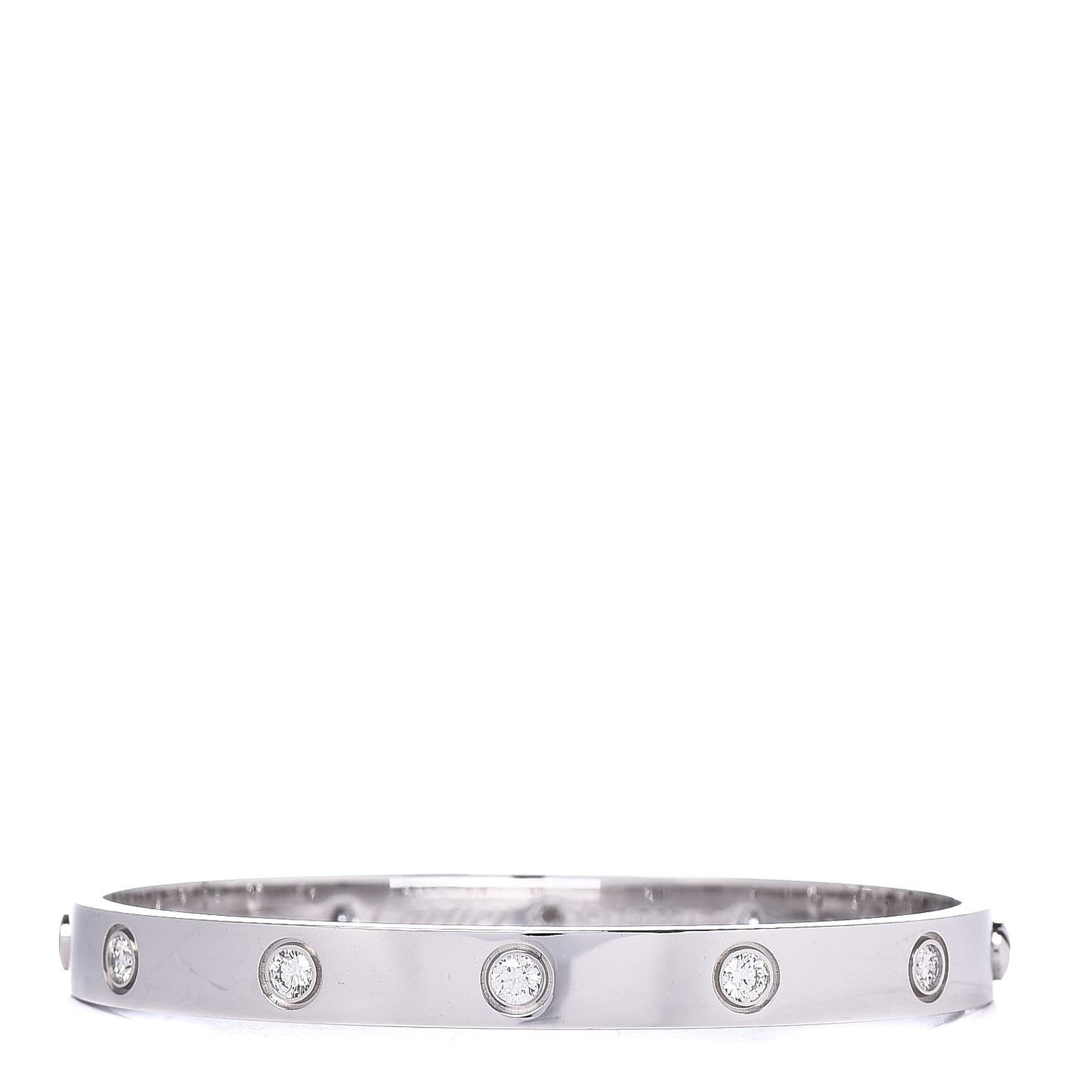 18K White Gold 10 Diamond LOVE Bracelet 17